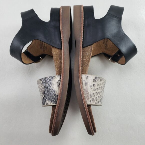 Sofft Bali Strappy Leather Sandal Womens 7 Black Slingback Hook Loop Buckle - Picture 6 of 10